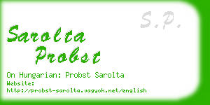 sarolta probst business card